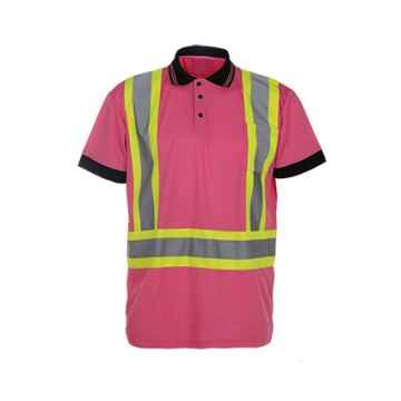 Reflective Polo Shirt High Visibility 100% Polyester Safety Traffic Clothing